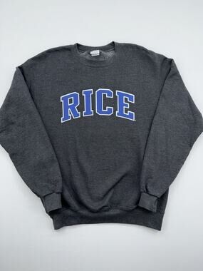 Champion Rice University Sweatshirt Size Med Gray Color Pullover Sweatshirt Logo